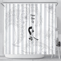 Lung Cancer Awareness Shower Curtain Never Give Up Polynesian Style LT05 - Polynesian Pride