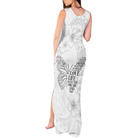 Lung Cancer Awareness Tank Maxi Dress Never Give Up Polynesian Style LT05 - Polynesian Pride