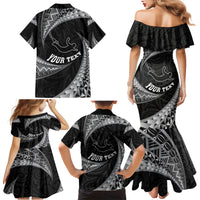 Personalised New Zealand Bungy Jumping Family Matching Mermaid Dress and Hawaiian Shirt Maori Pattern LT05 - Polynesian Pride