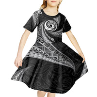 Personalised New Zealand Bungy Jumping Kid Short Sleeve Dress Maori Pattern LT05 - Polynesian Pride