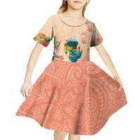 Hawaii Kauai Na Pali Coast Landscape Kid Short Sleeve Dress LT05 - Polynesian Pride