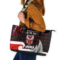 Aotearoa Toitu He Whakaputanga Leather Tote Bag Toitu Te Tiriti O Waitangi