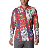 Wallis And Futuna Christmas Button Sweatshirt Festive Beach Vibes - Polynesian Pride