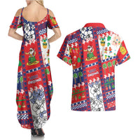Wallis And Futuna Christmas Couples Matching Summer Maxi Dress and Hawaiian Shirt Festive Beach Vibes - Polynesian Pride