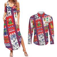 Wallis And Futuna Christmas Couples Matching Summer Maxi Dress and Long Sleeve Button Shirt Festive Beach Vibes - Polynesian Pride
