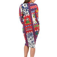 Wallis And Futuna Christmas Family Matching Long Sleeve Bodycon Dress and Hawaiian Shirt Festive Beach Vibes - Polynesian Pride