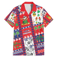 Wallis And Futuna Christmas Family Matching Mermaid Dress and Hawaiian Shirt Festive Beach Vibes LT05 Dad's Shirt - Short Sleeve Red - Polynesian Pride