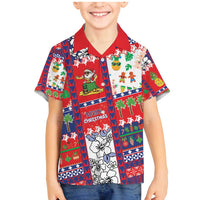 Wallis And Futuna Christmas Family Matching Mermaid Dress and Hawaiian Shirt Festive Beach Vibes LT05 Son's Shirt Red - Polynesian Pride