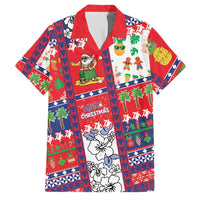 Wallis And Futuna Christmas Family Matching Off Shoulder Maxi Dress and Hawaiian Shirt Festive Beach Vibes LT05 Dad's Shirt - Short Sleeve Red - Polynesian Pride