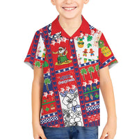 Wallis And Futuna Christmas Family Matching Puletasi and Hawaiian Shirt Festive Beach Vibes LT05 Son's Shirt Red - Polynesian Pride