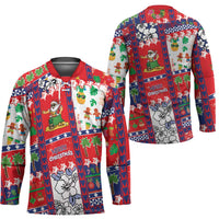 Wallis And Futuna Christmas Hockey Jersey Festive Beach Vibes - Polynesian Pride