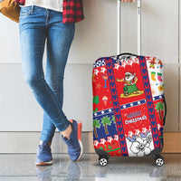 Wallis And Futuna Christmas Luggage Cover Festive Beach Vibes - Polynesian Pride