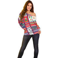 Wallis And Futuna Christmas Off Shoulder Sweater Festive Beach Vibes - Polynesian Pride