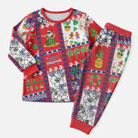 Wallis And Futuna Christmas Pajama Set Festive Beach Vibes - Polynesian Pride