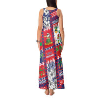 Wallis And Futuna Christmas Tank Maxi Dress Festive Beach Vibes - Polynesian Pride