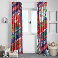 Wallis And Futuna Christmas Window Curtain Festive Beach Vibes - Polynesian Pride