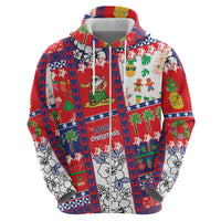 Wallis And Futuna Christmas Zip Hoodie Festive Beach Vibes - Polynesian Pride