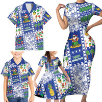 Northern Mariana Islands Christmas Family Matching Short Sleeve Bodycon Dress and Hawaiian Shirt Festive Beach Vibes LT05 - Polynesian Pride