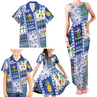 Northern Mariana Islands Christmas Family Matching Tank Maxi Dress and Hawaiian Shirt Festive Beach Vibes LT05 - Polynesian Pride