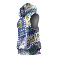 Northern Mariana Islands Christmas Sleeveless Hoodie Festive Beach Vibes - Polynesian Pride