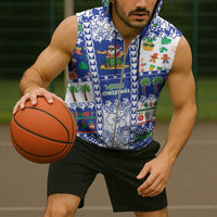 Northern Mariana Islands Christmas Sleeveless Zip Hoodie Festive Beach Vibes - Polynesian Pride