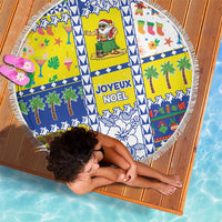 New Caledonia Christmas Beach Blanket Festive Beach Vibes - Polynesian Pride