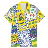 New Caledonia Christmas Family Matching Mermaid Dress and Hawaiian Shirt Festive Beach Vibes LT05 Dad's Shirt - Short Sleeve Yellow - Polynesian Pride