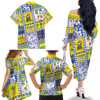 New Caledonia Christmas Family Matching Off The Shoulder Long Sleeve Dress and Hawaiian Shirt Festive Beach Vibes LT05 - Polynesian Pride