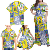 New Caledonia Christmas Family Matching Off Shoulder Maxi Dress and Hawaiian Shirt Festive Beach Vibes - Polynesian Pride