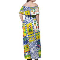 New Caledonia Christmas Family Matching Off Shoulder Maxi Dress and Hawaiian Shirt Festive Beach Vibes - Polynesian Pride
