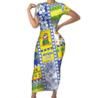 New Caledonia Christmas Family Matching Short Sleeve Bodycon Dress and Hawaiian Shirt Festive Beach Vibes LT05 Mom's Dress Yellow - Polynesian Pride