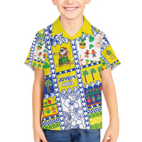 New Caledonia Christmas Family Matching Short Sleeve Bodycon Dress and Hawaiian Shirt Festive Beach Vibes LT05 Son's Shirt Yellow - Polynesian Pride