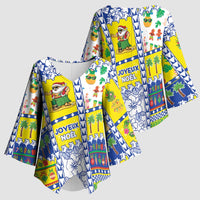New Caledonia Christmas Kimono Sleeve Blouse Festive Beach Vibes - Polynesian Pride