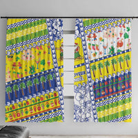 New Caledonia Christmas Window Curtain Festive Beach Vibes - Polynesian Pride