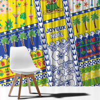 New Caledonia Christmas Window Curtain Festive Beach Vibes - Polynesian Pride