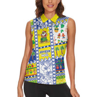 New Caledonia Christmas Women Sleeveless Polo Shirt Festive Beach Vibes - Polynesian Pride