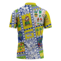 New Caledonia Christmas Zipper Polo Shirt Festive Beach Vibes - Polynesian Pride