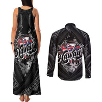Hawaii November 28th Couples Matching Tank Maxi Dress and Long Sleeve Button Shirt Kanaka Maoli Tribal Pattern - Polynesian Pride