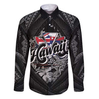 Hawaii November 28th Family Matching Long Sleeve Bodycon Dress and Hawaiian Shirt Kanaka Maoli Tribal Pattern LT05 Dad's Shirt - Long Sleeve Black - Polynesian Pride