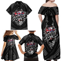 Hawaii November 28th Family Matching Off Shoulder Maxi Dress and Hawaiian Shirt Kanaka Maoli Tribal Pattern LT05 - Polynesian Pride