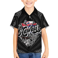 Hawaii November 28th Family Matching Off Shoulder Short Dress and Hawaiian Shirt Kanaka Maoli Tribal Pattern LT05 Son's Shirt Black - Polynesian Pride