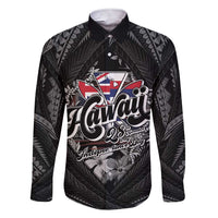 Hawaii November 28th Family Matching Short Sleeve Bodycon Dress and Hawaiian Shirt Kanaka Maoli Tribal Pattern LT05 Dad's Shirt - Long Sleeve Black - Polynesian Pride