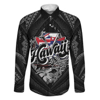 Hawaii November 28th Family Matching Summer Maxi Dress and Hawaiian Shirt Kanaka Maoli Tribal Pattern LT05 Dad's Shirt - Long Sleeve Black - Polynesian Pride