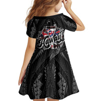 Hawaii November 28th Kid Short Sleeve Dress Kanaka Maoli Tribal Pattern - Polynesian Pride