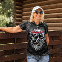 Hawaii November 28th Women Polo Shirt Kanaka Maoli Tribal Pattern - Polynesian Pride