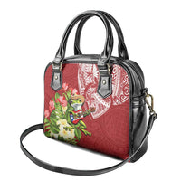 Puerto Rico Coqui Frog Shoulder Handbag Tropical Flowers Polynesian Style LT05 - Polynesian Pride