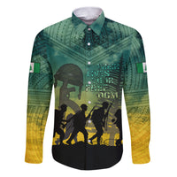 Norfolk Island ANZAC Day Family Matching Puletasi and Hawaiian Shirt Lest We Forget LT05 Dad's Shirt - Long Sleeve Dark Cyan - Polynesian Pride