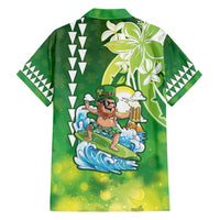 Hawaii Saint Patrick's Day Hawaiian Shirt Funny Surfing Leprechaun