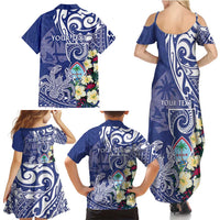 Personalised Hafa Adai Guam Family Matching Summer Maxi Dress and Hawaiian Shirt Latte Stone With Coconut Crab LT05 - Polynesian Pride