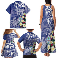 Personalised Hafa Adai Guam Family Matching Tank Maxi Dress and Hawaiian Shirt Latte Stone With Coconut Crab LT05 - Polynesian Pride
